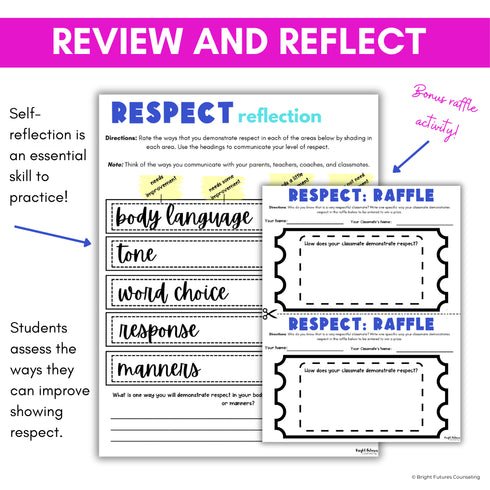 Respect Activities for Middle School - Respect SEL and School Counseling Lesson